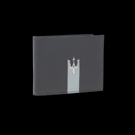 Maserati Wallet in Leather Trident Navy Blue Made in Italy 920015437