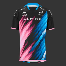 Alpine T-Shirt F1 Team Pierre Gasly n° 10 Kappa Graphic Schwarz / Blau / Pink 321R79W-A01 - kinder