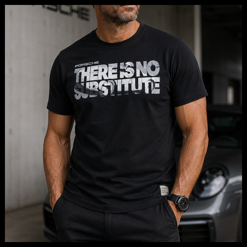 Porsche T-shirt There Is No Substitute Since 1948 Black WAP580T0NS - unisex