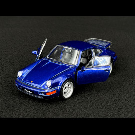 Porsche 911 Turbo Type 964 1990 Blue Friction Toy 1/38 Welly MAP01025015