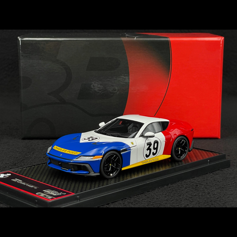 Ferrari 12Cilindri Coupe n° 39 Tribute 24h Le Mans 1972 Blue / White / Red 1/43 BBR Models BBRC299LM
