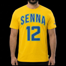 Ayrton Senna T-Shirt F1 n° 12 Gelb ASLE01006-YLW - unisex