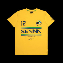 Ayrton Senna T-shirt F1 n° 12 Yellow ASLE01015-YLW - unisex