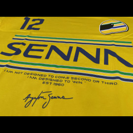 Ayrton Senna T-Shirt F1 n° 12 Gelb ASLE01015-YLW - unisex