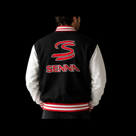 Ayrton Senna Jacket F1 n° 12 Varsity Black ASRC04002-BLK - unisex