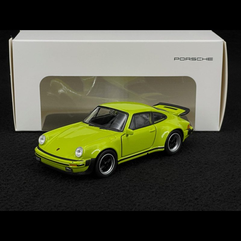 Porsche 911 Turbo 3.0 1975 Light Green Friction Toy 1/38 Welly MAP01025015