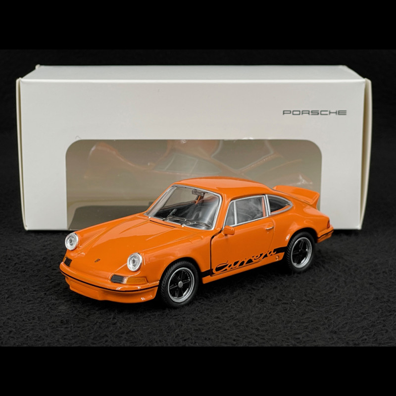 Porsche 911 Carrera RS 2.7 1973 Orange / Schwarze Streifen Reibungsspielzeug 1/38 Welly MAP01025015