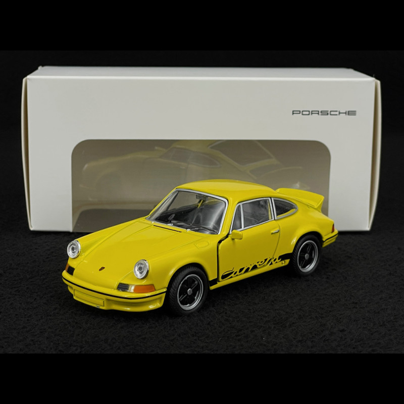 Porsche 911 Carrera RS 2.7 1973 Gelb / Schwarze Streifen Reibungsspielzeug 1/38 Welly MAP01025015