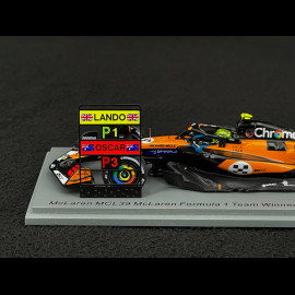 Lando Norris McLaren MCL39 n° 4 Sieger GP Monaco 2025 F1 mit Pit Board 1/43 Spark S9622