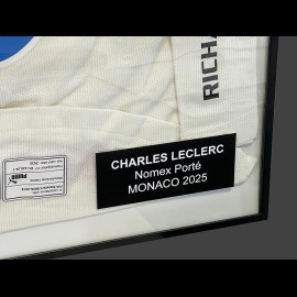RARE : Charles Leclerc T-shirt Worn and Signed Monaco GP 2025 - Official Single Model framed