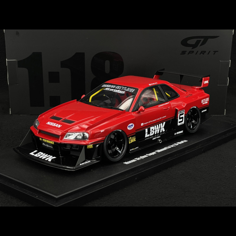 Nissan Skyline R34 GTR Liberty Walk LB-ER34 Super Silhouette 2020 Active Red / Black 1/18 GT Spirit GT570
