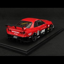 Nissan Skyline R34 GTR Liberty Walk LB-ER34 Super Silhouette 2020 Aktiv Rot / Schwarz 1/18 GT Spirit GT570