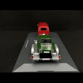 Volkswagen T1 Combi Porsche Renndienst mit Anhänger + Porsche 901 1963 Rot / Dunkelgrün Metallic 1/43 Schuco 450731300
