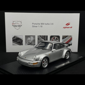 Porsche 911 Typ 964 Turbo 3.6 1993 Silber Grau RS Selection x Spark 1/18 18RSF015