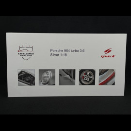 Porsche 911 Typ 964 Turbo 3.6 1993 Silber Grau RS Selection x Spark 1/18 18RSF015