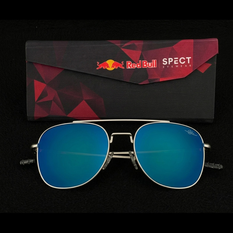 Red Bull Sonnenbrille X Spect Eyewear Silberner Rahmen / Blaue Polarisierte Gläser LIGHTNING-002