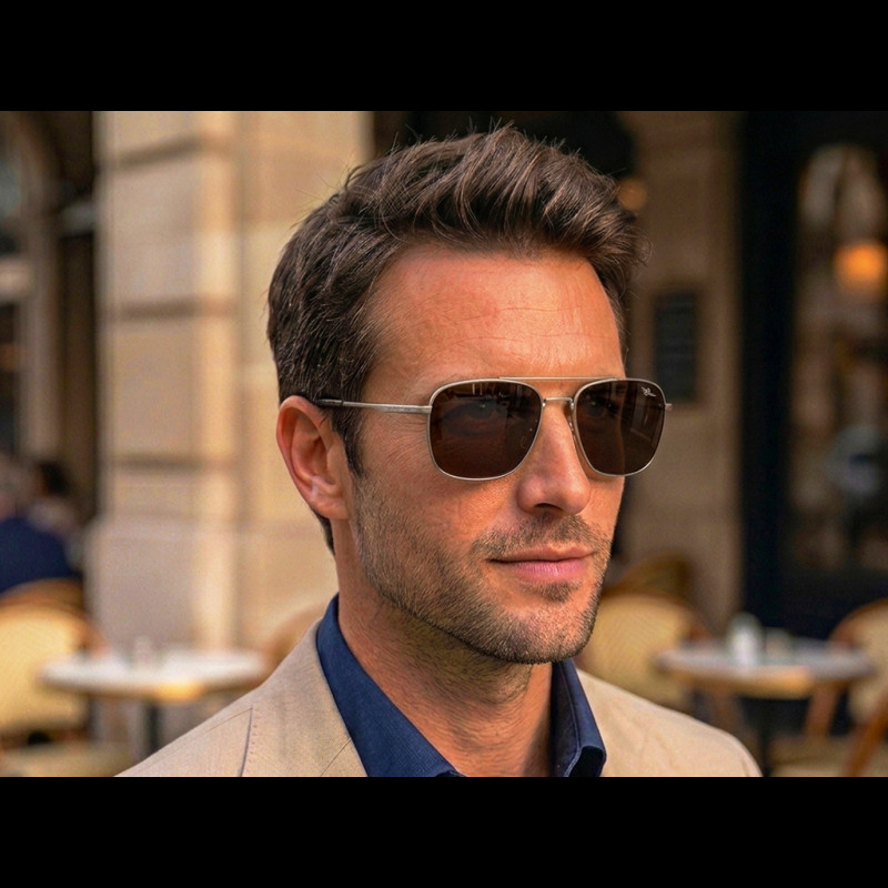 Red Bull Sonnenbrille X Spect Eyewear Silberner Rahmen / Braune Polarisierte Gläser LIGHTNING-003