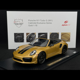 Porsche 911 Turbo S Typ 991 Exclusive Series Cabriolet 2017 Metallic Gelbgold  RS Selection x Spark 1/18 18RSF004