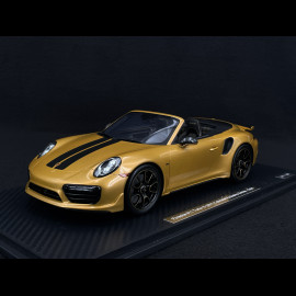 Porsche 911 Turbo S Type 991 Exclusive Series Cabriolet 2017 Metallic Yellow Gold RS Selection x Spark 1/18 18RSF004