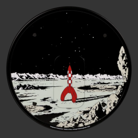 Tintin Clock Moon with Rocket - Destination Moon - 35 cm Silver 82055