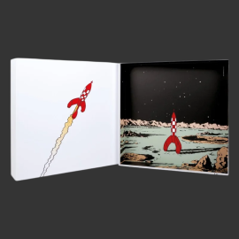 Tintin Clock Moon with Rocket - Destination Moon - 35 cm Silver 82055