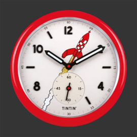 Tintin Clock Moon with Rocket - Destination Moon - 35 cm Red 82056