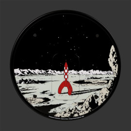 Tintin Clock Moon with Rocket - Destination Moon - 35 cm Red 82056