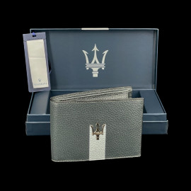 Maserati Wallet in Leather Trident Navy Blue Made in Italy 920015437