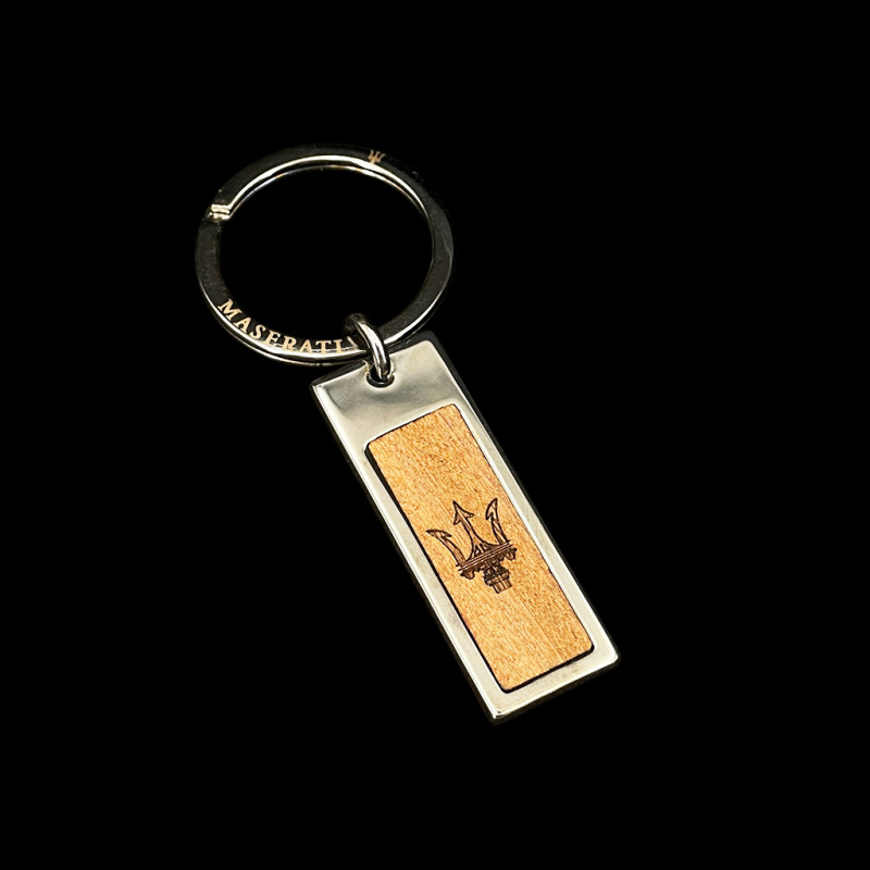 Maserati Keyring Trident Silver / Wood 920018060