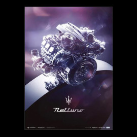 Maserati Poster MC20 Nettuno Engine Purple / White 920029576