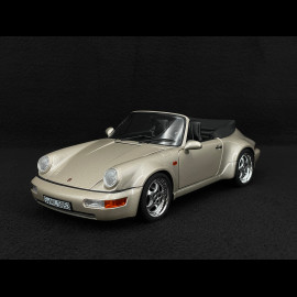 Porsche 911 Carrera 2 Type 964 Turbo Look Cabriolet 1992 Zermatt Silver Metallic 1/18 Norev 187140