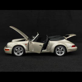 Porsche 911 Carrera 2 Typ 964 Turbo Look Cabriolet 1992 Zermatt Silber Metallic 1/18 Norev 187140