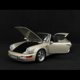 Porsche 911 Carrera 2 Typ 964 Turbo Look Cabriolet 1992 Zermatt Silber Metallic 1/18 Norev 187140