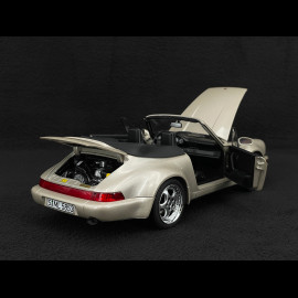 Porsche 911 Carrera 2 Typ 964 Turbo Look Cabriolet 1992 Zermatt Silber Metallic 1/18 Norev 187140