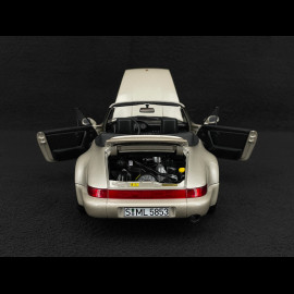 Porsche 911 Carrera 2 Typ 964 Turbo Look Cabriolet 1992 Zermatt Silber Metallic 1/18 Norev 187140