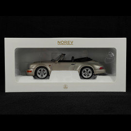 Porsche 911 Carrera 2 Type 964 Turbo Look Cabriolet 1992 Zermatt Silver Metallic 1/18 Norev 187140