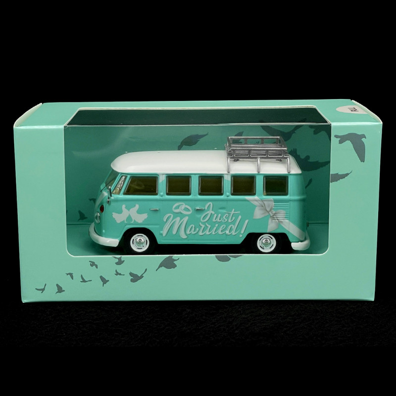 Volkswagen Combi T2 Camper 1967 Just Married Blue / White 1/43 Corgi Toys CRG-CC02737
