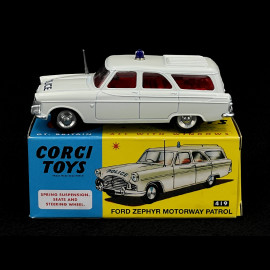 Ford Zephyr Mark 2 Farnham Estate 1959 Highway Police Car White 1/48 Corgi Toys CD54321024