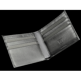 Maserati Wallet in Leather Trident Black / Carbon Made in Italy 920015452