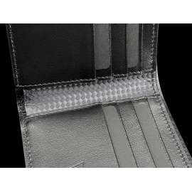 Maserati Wallet in Leather Trident Black / Carbon Made in Italy 920015452