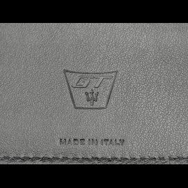 Maserati Geldbörse aus Leder Trident Schwarz / Carbon Hergestellt in Italien 920015452