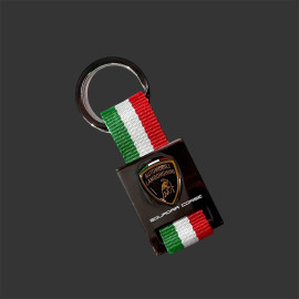 Lamborghini Keyring Squadra Corse Italian Flag Green / White / Red LB17K