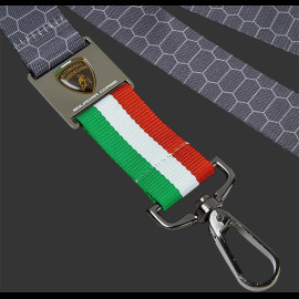 Lamborghini Schlüsselband Squadra Corse Italienischer Flagge Grau LB17L