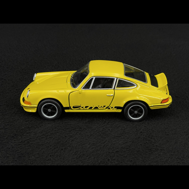 Porsche 911 Carrera RS 2.7 1973 Gelb / Schwarze Streifen Reibungsspielzeug 1/38 Welly MAP01091124