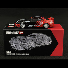 Nissan Skyline GT-R R33 Kaido Works Advan Black / Red 1/64 Mini GT KHMG191