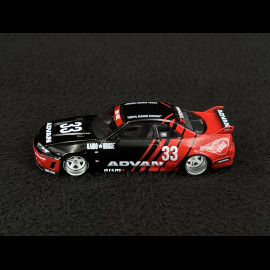 Nissan Skyline GT-R R33 Kaido Works Advan Black / Red 1/64 Mini GT KHMG191