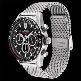 Ferrari Watch Pilota Evo Chronograph Silver Mesh Bracelet FE-083-0826