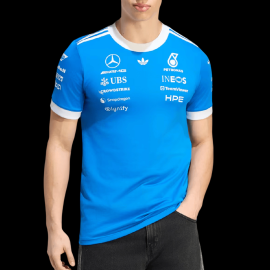 Mercedes-AMG T-Shirt Petronas F1 Team Blue Wonder Blau / Weiß Adidas KW1660 - Unisex