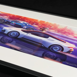 Maserati Gerahmtes Poster MC20 / MC12 Zeit für Kühnheit 50 x 24 cm 920030400
