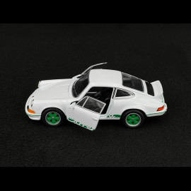 Porsche 911 Carrera RS 2.7 1973 Weiß / Grün Streifen Reibungsspielzeug 1/38 Welly MAP01091124